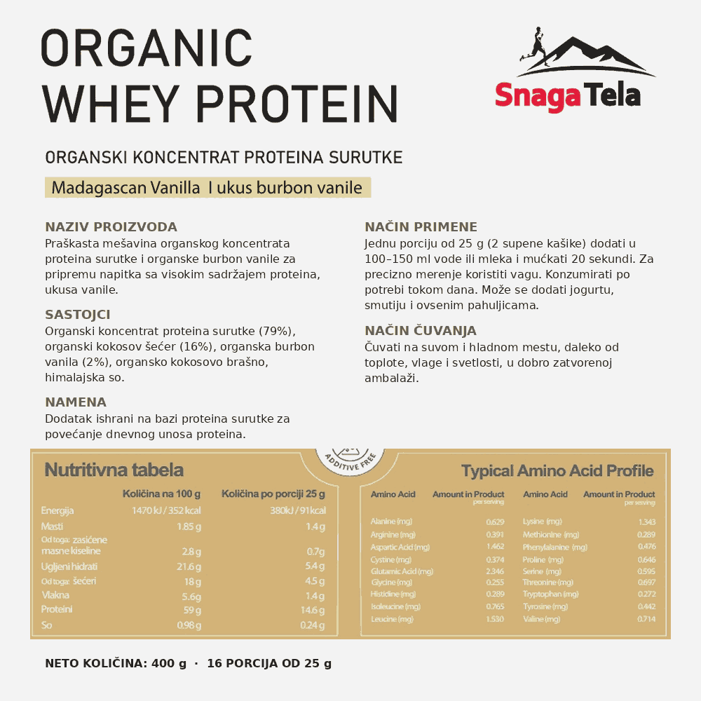 Organic whey protein - Madagascan Vanilla