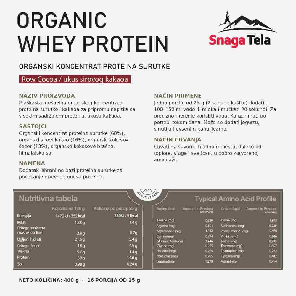 Organic whey protein - Row Cocoa